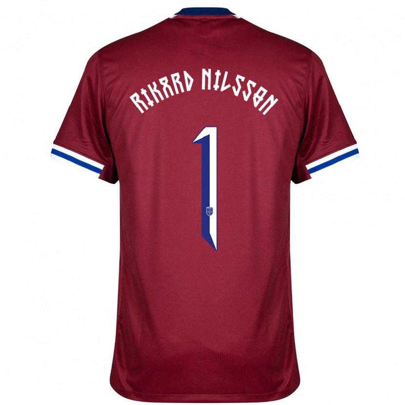 Danxen Damen Norwegen Oskar Rikard Nilsson #1 Rot Blau Weiß Heimtrikot Trikot 24-26 T-Shirt