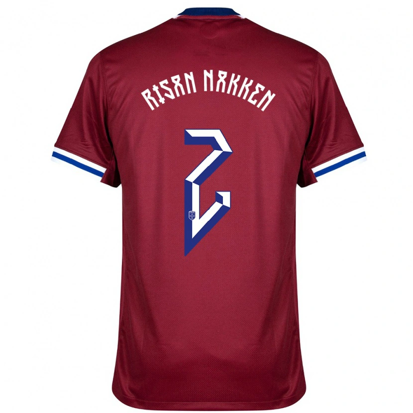 Danxen Damen Norwegen Daniel Risan Nakken #2 Rot Blau Weiß Heimtrikot Trikot 24-26 T-Shirt