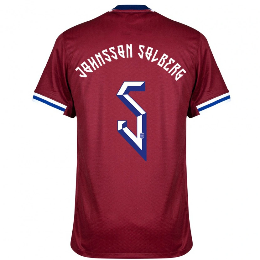 Danxen Damen Norwegen Jesper Johnsson Solberg #5 Rot Blau Weiß Heimtrikot Trikot 24-26 T-Shirt