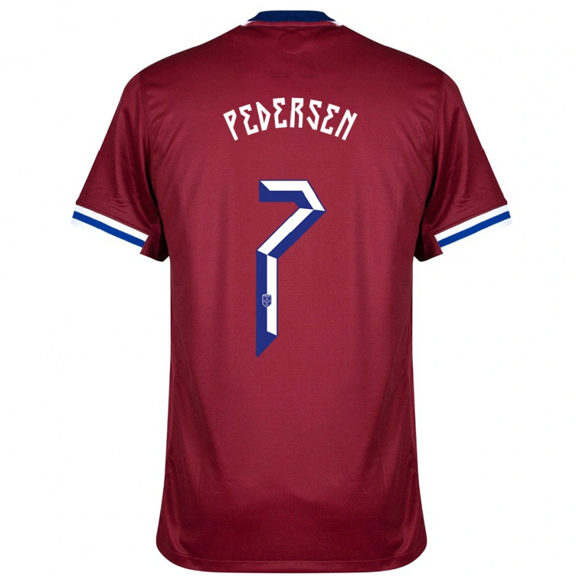 Danxen Damen Norwegen Mats Pedersen #7 Rot Blau Weiß Heimtrikot Trikot 24-26 T-Shirt