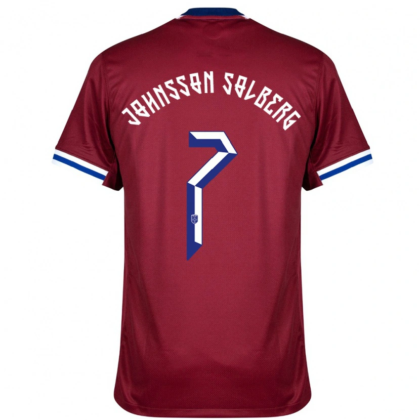 Danxen Damen Norwegen Elias Johnsson Solberg #7 Rot Blau Weiß Heimtrikot Trikot 24-26 T-Shirt
