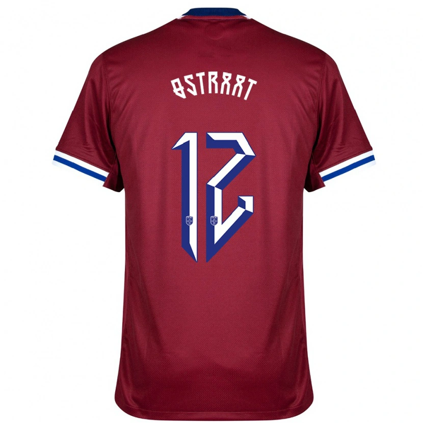 Danxen Damen Norwegen Sander Østraat #12 Rot Blau Weiß Heimtrikot Trikot 24-26 T-Shirt