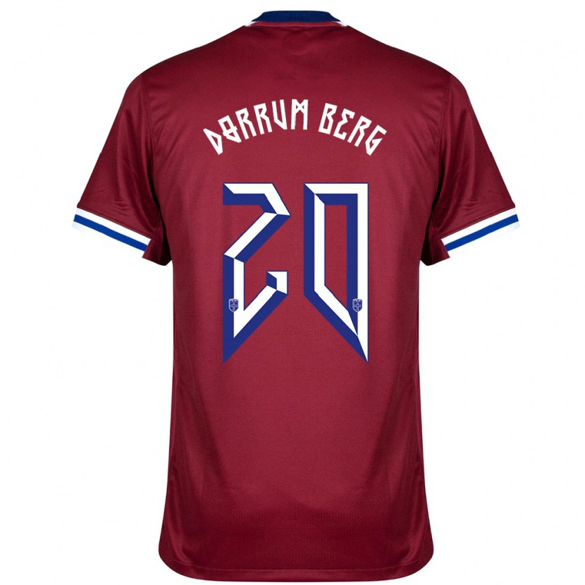 Danxen Damen Norwegen Fredrik Dørrum Berg #20 Rot Blau Weiß Heimtrikot Trikot 24-26 T-Shirt