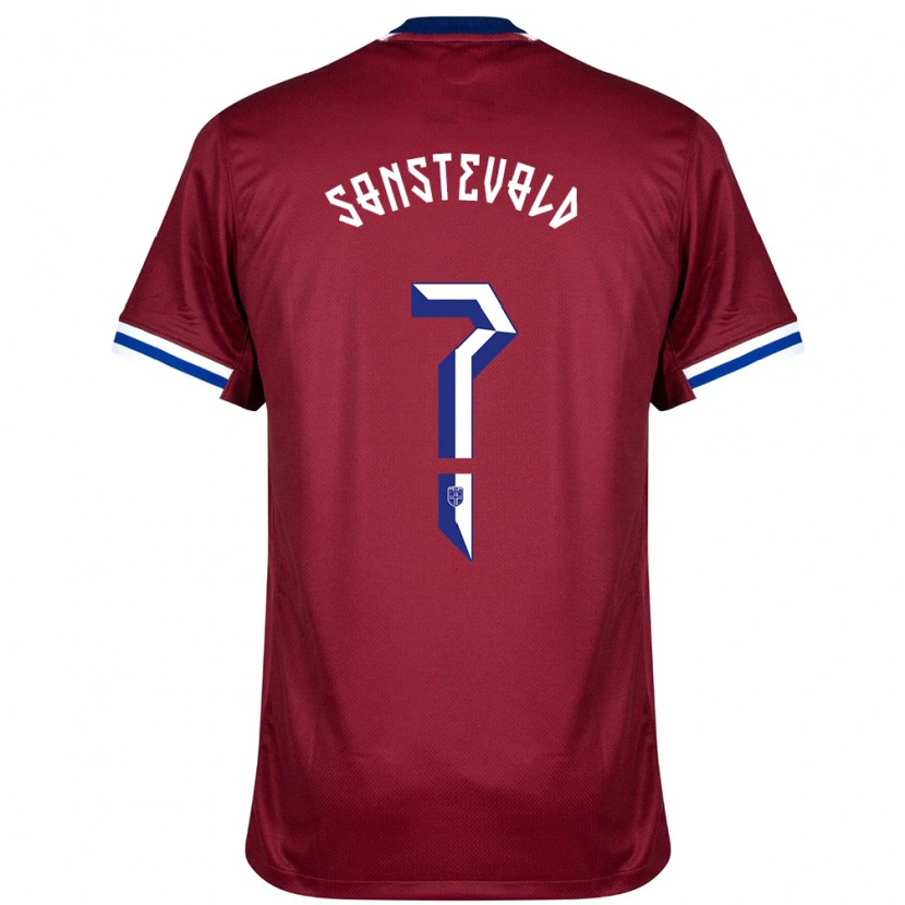 Danxen Damen Norwegen Anja Sønstevold #0 Rot Blau Weiß Heimtrikot Trikot 24-26 T-Shirt