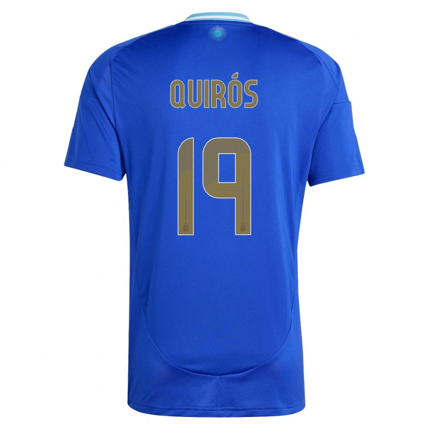 Danxen Damen Argentinien Aarón Quirós #19 Blau Auswärtstrikot Trikot 24-26 T-Shirt