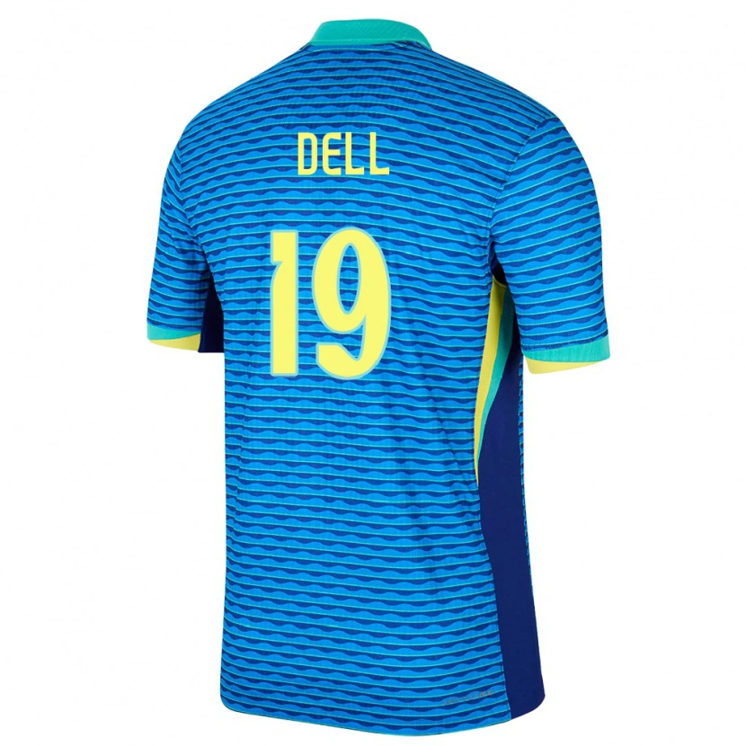 Danxen Damen Brasilien Dell #19 Blau Auswärtstrikot Trikot 24-26 T-Shirt