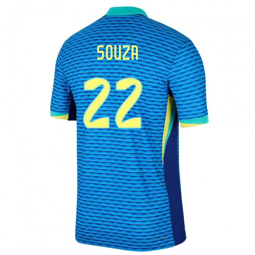 Danxen Damen Brasilien Luiz Souza #22 Blau Auswärtstrikot Trikot 24-26 T-Shirt