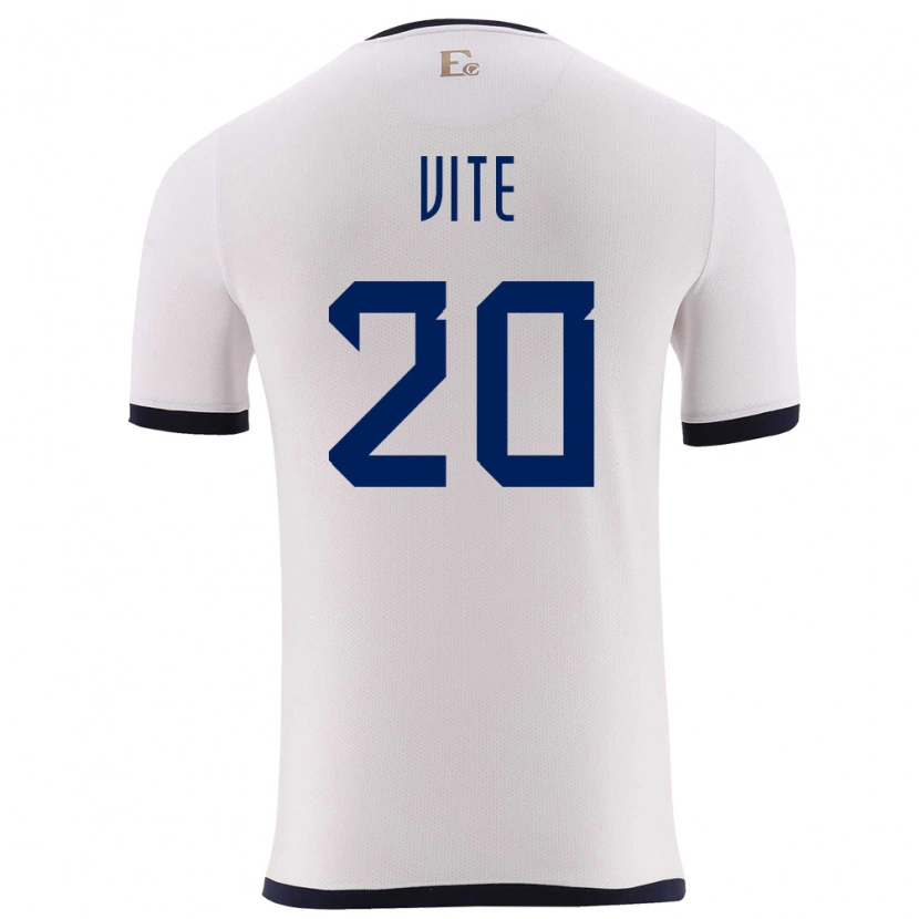 Danxen Damen Ecuador Pedro Vite #20 Weiß Auswärtstrikot Trikot 24-26 T-Shirt