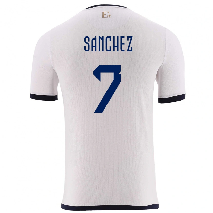 Danxen Damen Ecuador Santiago Sánchez #7 Weiß Auswärtstrikot Trikot 24-26 T-Shirt