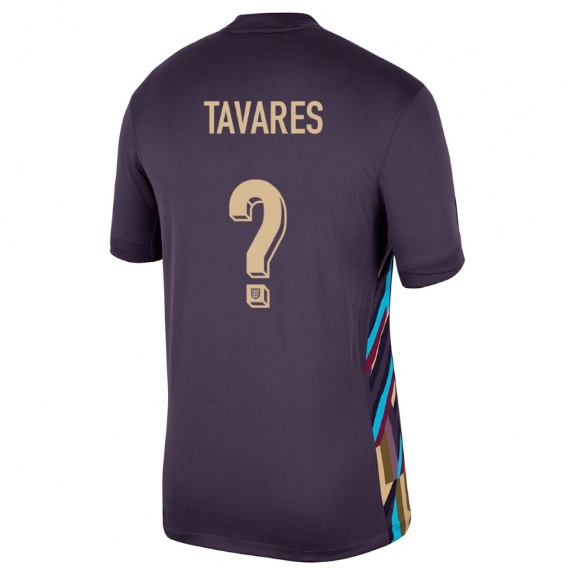 Danxen Damen England Ajay Tavares #0 Dunkle Rosine Auswärtstrikot Trikot 24-26 T-Shirt