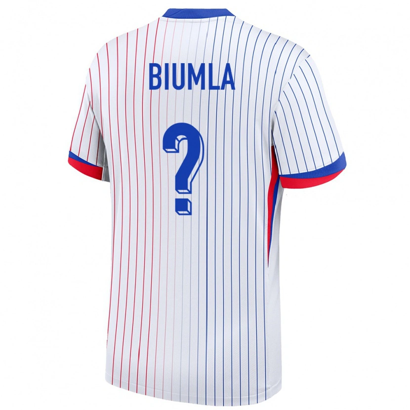 Danxen Damen Frankreich Emmanuel Biumla #0 Weiß Auswärtstrikot Trikot 24-26 T-Shirt