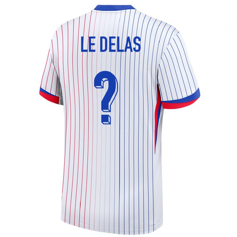 Danxen Damen Frankreich Mattéo Le Delas #0 Weiß Auswärtstrikot Trikot 24-26 T-Shirt