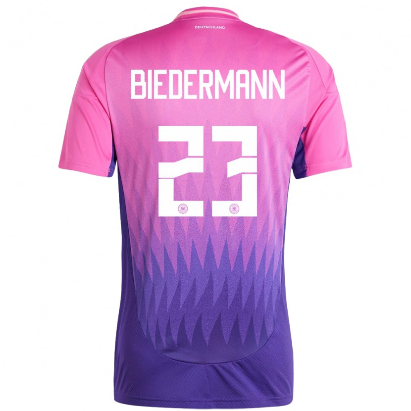 Danxen Damen Deutschland Nico Biedermann #23 Pink Lila Auswärtstrikot Trikot 24-26 T-Shirt