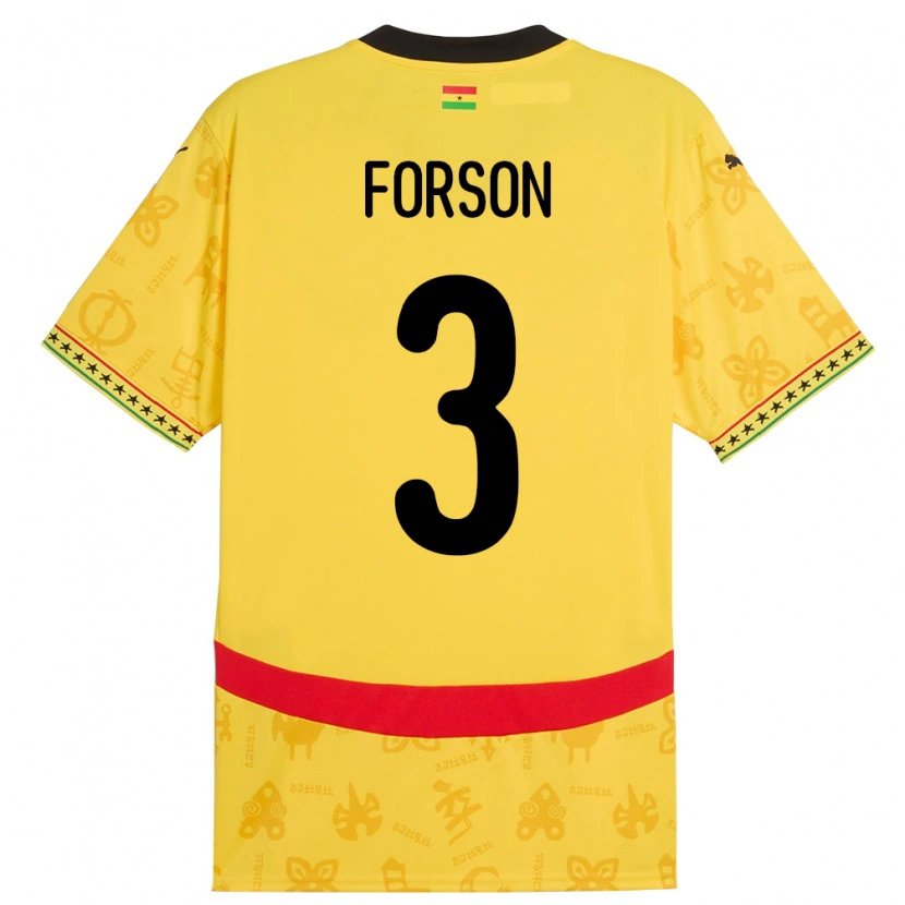 Danxen Damen Ghana Amankwah Forson #3 Gelb Auswärtstrikot Trikot 24-26 T-Shirt