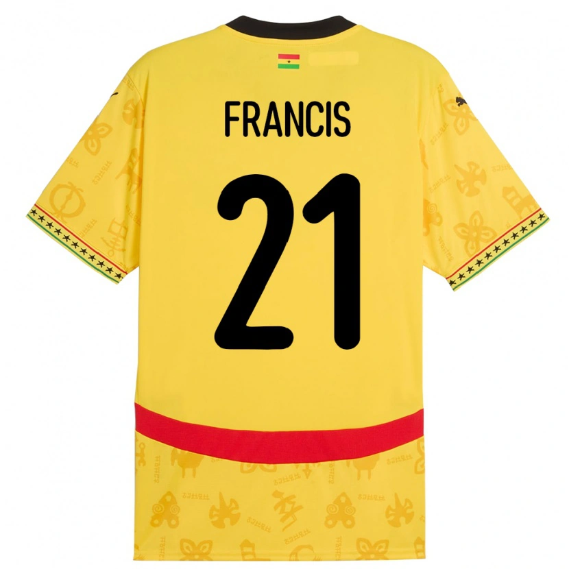 Danxen Damen Ghana Abu Francis #21 Gelb Auswärtstrikot Trikot 24-26 T-Shirt
