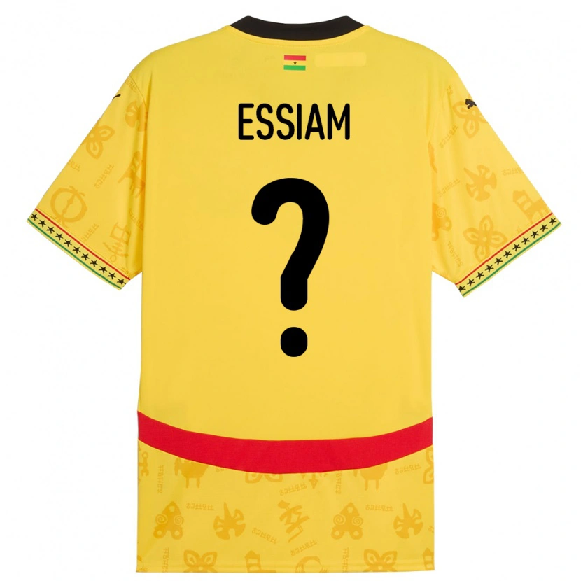 Danxen Damen Ghana Emmanuel Essiam #0 Gelb Auswärtstrikot Trikot 24-26 T-Shirt