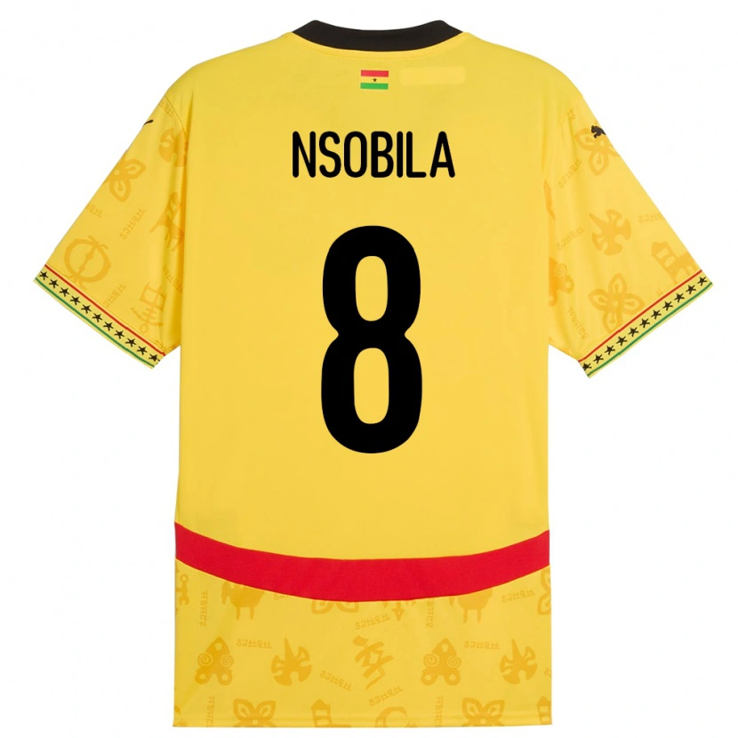 Danxen Damen Ghana Dominic Nsobila #8 Gelb Auswärtstrikot Trikot 24-26 T-Shirt