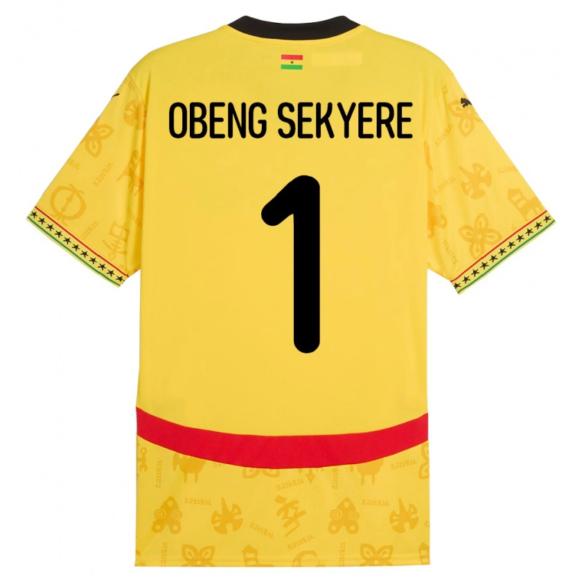 Danxen Damen Ghana Gregory Obeng Sekyere #1 Gelb Auswärtstrikot Trikot 24-26 T-Shirt