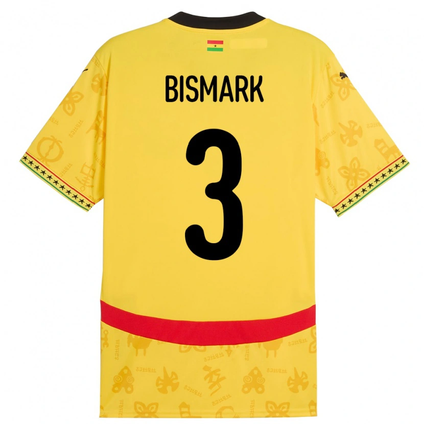 Danxen Damen Ghana Anim Bismark #3 Gelb Auswärtstrikot Trikot 24-26 T-Shirt
