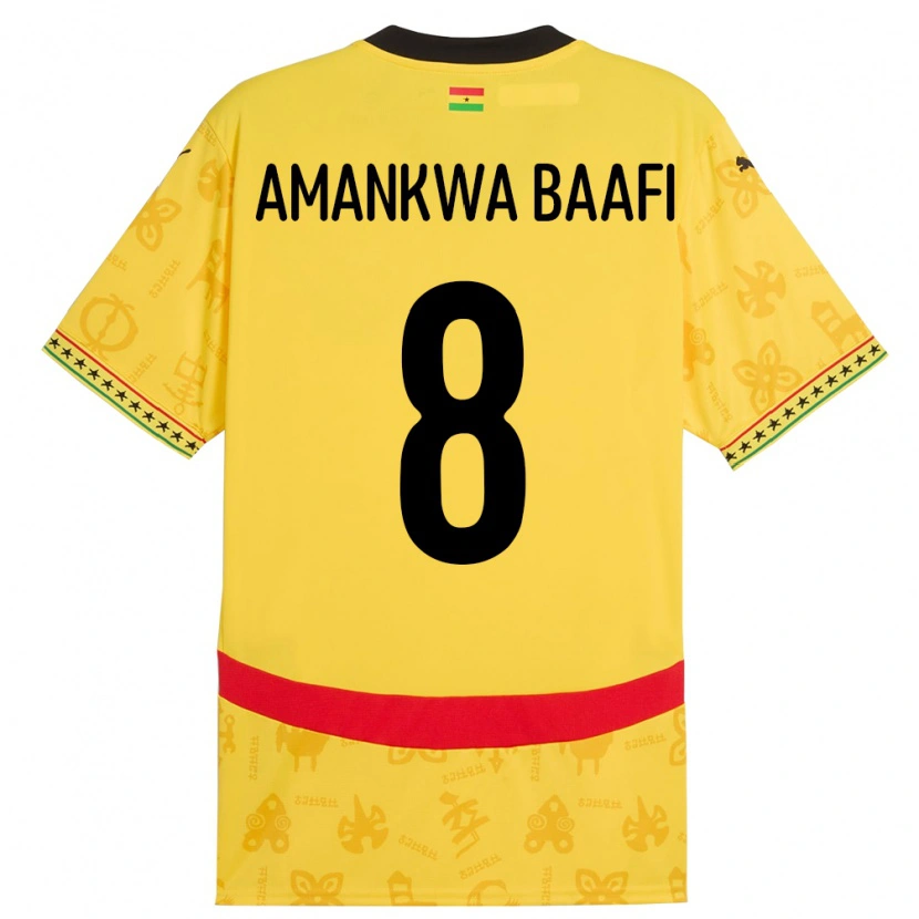 Danxen Damen Ghana Yaw Amankwa Baafi #8 Gelb Auswärtstrikot Trikot 24-26 T-Shirt