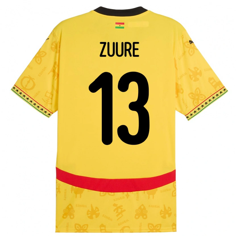 Danxen Damen Ghana Moses Salifu Bawa Zuure #13 Gelb Auswärtstrikot Trikot 24-26 T-Shirt