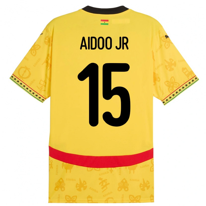 Danxen Damen Ghana Joseph Aidoo #15 Gelb Auswärtstrikot Trikot 24-26 T-Shirt