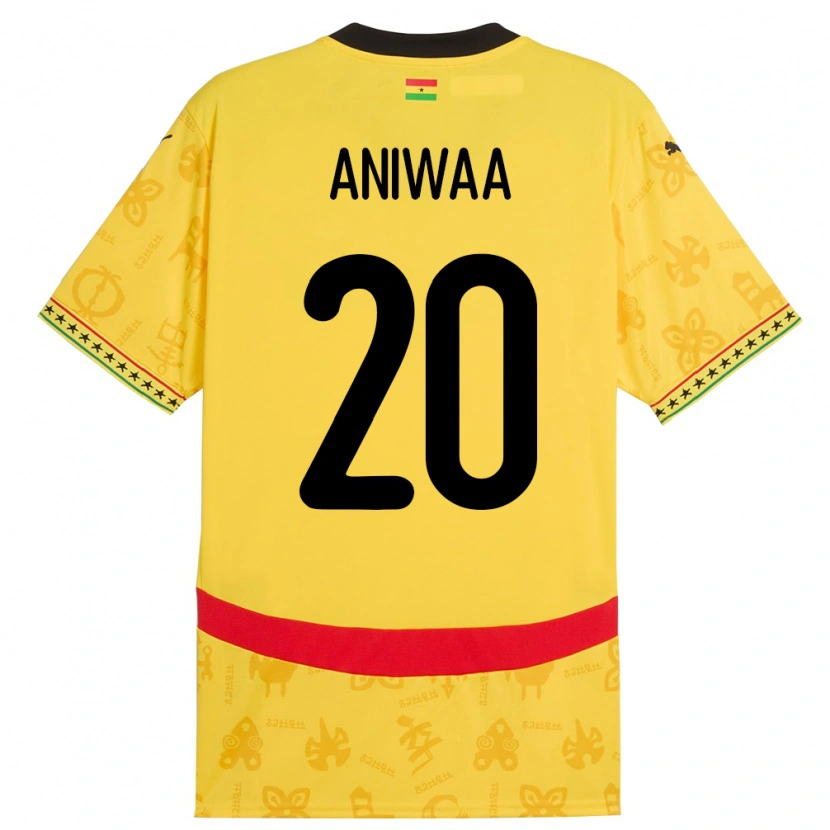 Danxen Damen Ghana Louisa Aniwaa #20 Gelb Auswärtstrikot Trikot 24-26 T-Shirt