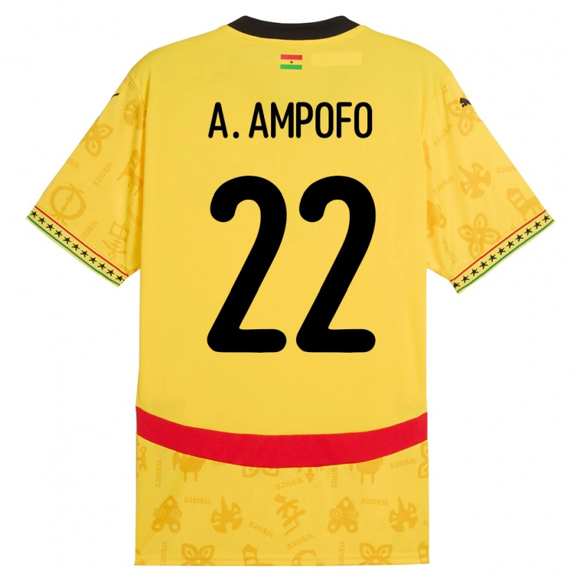 Danxen Damen Ghana Eugene Amankwah Ampofo #22 Gelb Auswärtstrikot Trikot 24-26 T-Shirt