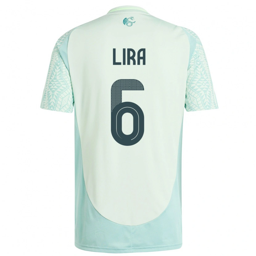 Danxen Damen Mexiko Érik Lira #6 Leinengrün Auswärtstrikot Trikot 24-26 T-Shirt