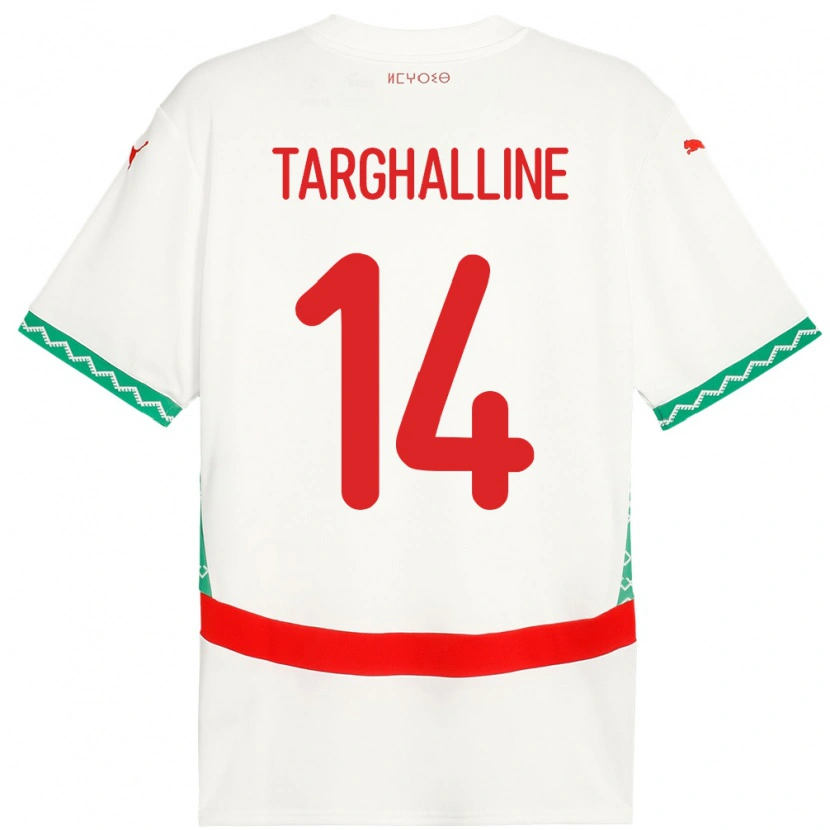 Danxen Damen Marokko Oussama Targhalline #14 Weiß Auswärtstrikot Trikot 24-26 T-Shirt