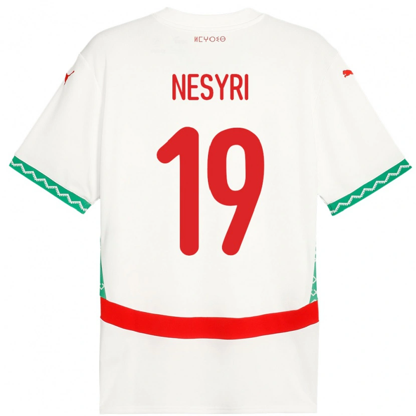 Danxen Damen Marokko Youssef En-Nesyri #19 Weiß Auswärtstrikot Trikot 24-26 T-Shirt