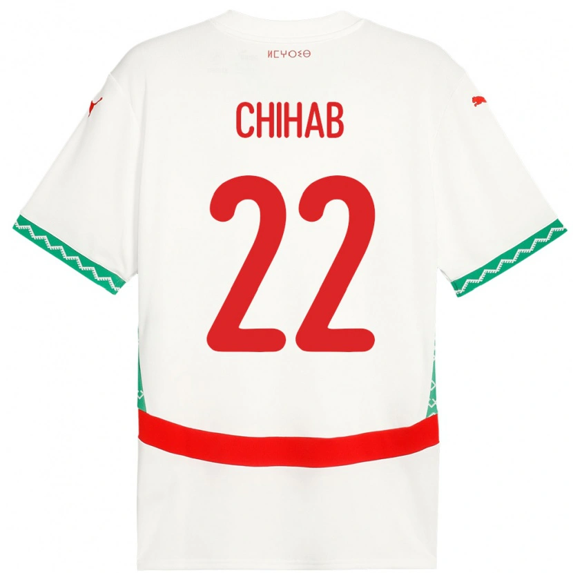 Danxen Damen Marokko Salaheddine Chihab #22 Weiß Auswärtstrikot Trikot 24-26 T-Shirt