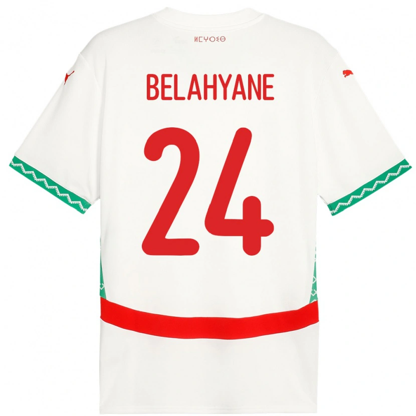 Danxen Damen Marokko Reda Belahyane #24 Weiß Auswärtstrikot Trikot 24-26 T-Shirt
