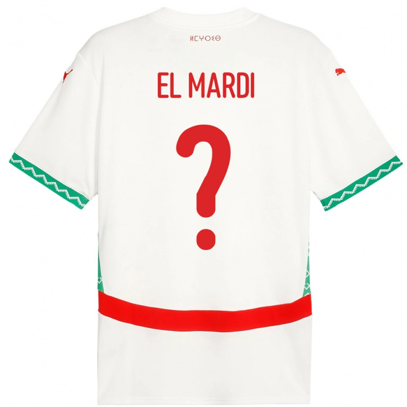 Danxen Damen Marokko Ziyad El Mardi #0 Weiß Auswärtstrikot Trikot 24-26 T-Shirt