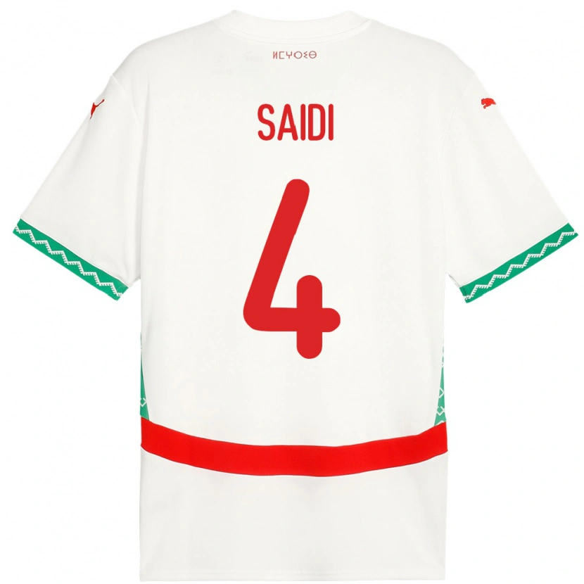 Danxen Damen Marokko Obaid Saidi #4 Weiß Auswärtstrikot Trikot 24-26 T-Shirt