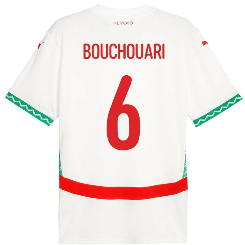 Danxen Damen Marokko Benjamin Bouchouari #6 Weiß Auswärtstrikot Trikot 24-26 T-Shirt