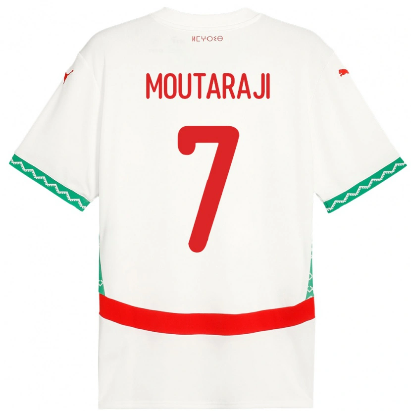 Danxen Damen Marokko Ismail Moutaraji #7 Weiß Auswärtstrikot Trikot 24-26 T-Shirt