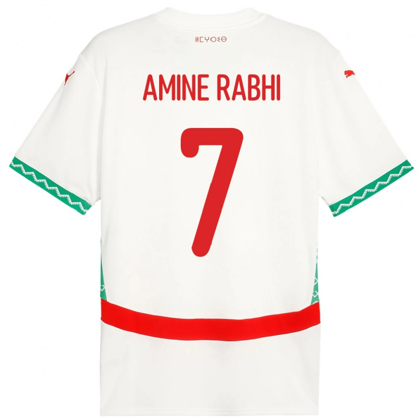 Danxen Damen Marokko Mohamed Amine Rabhi #7 Weiß Auswärtstrikot Trikot 24-26 T-Shirt
