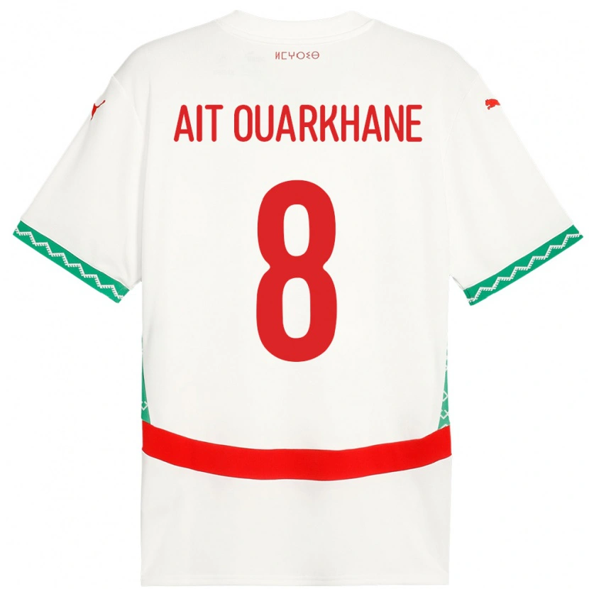 Danxen Damen Marokko Khalid Aït Ouarkhane #8 Weiß Auswärtstrikot Trikot 24-26 T-Shirt