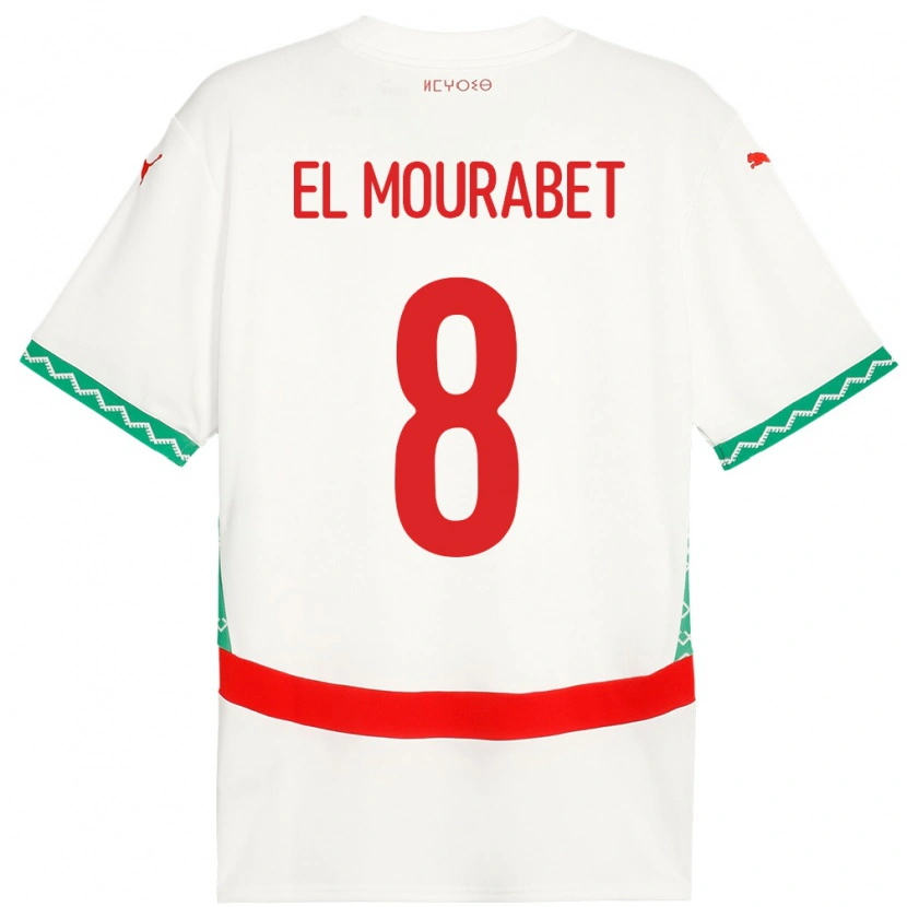 Danxen Damen Marokko Samir El Mourabet #8 Weiß Auswärtstrikot Trikot 24-26 T-Shirt