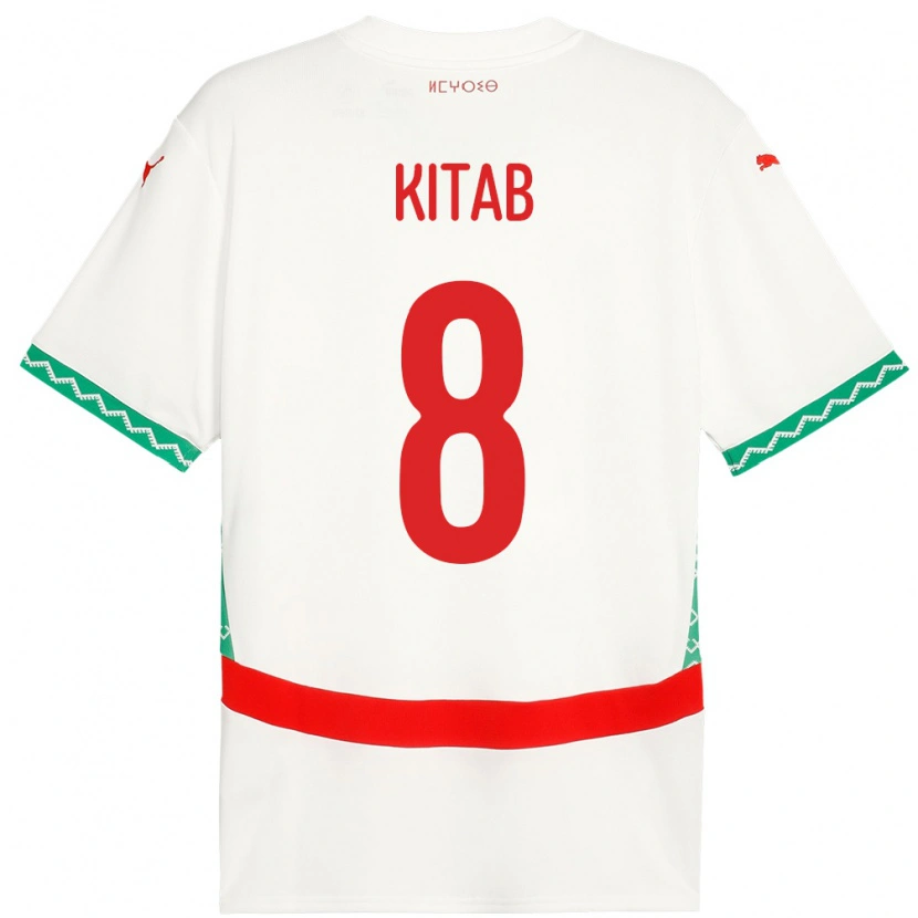 Danxen Damen Marokko Bachir Kitab #8 Weiß Auswärtstrikot Trikot 24-26 T-Shirt