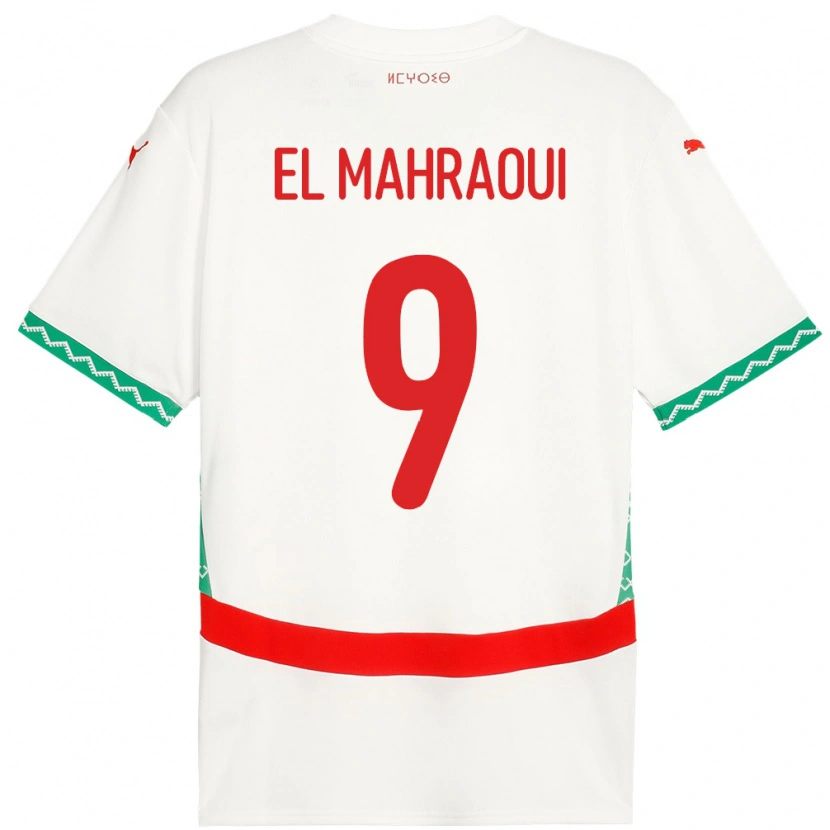 Danxen Damen Marokko Anas El Mahraoui #9 Weiß Auswärtstrikot Trikot 24-26 T-Shirt