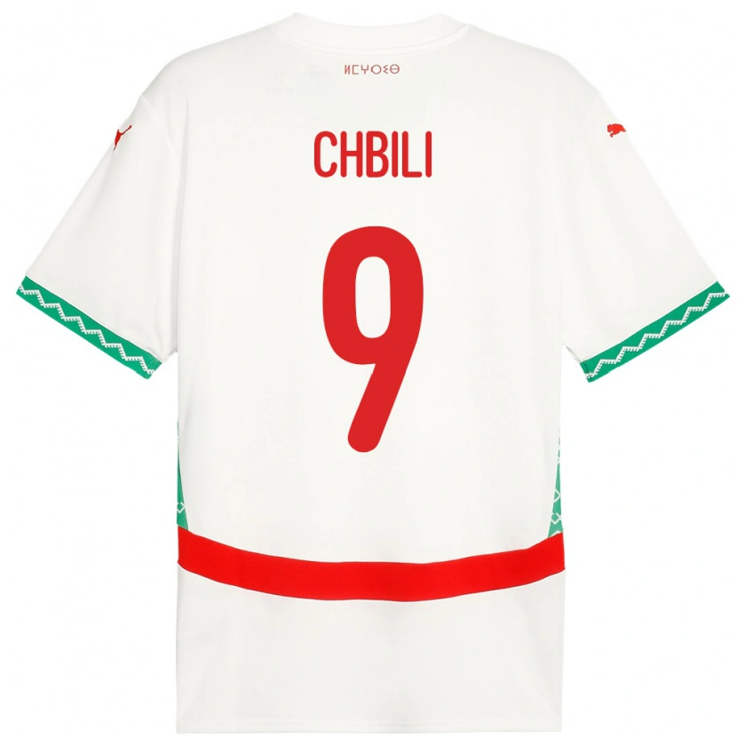 Danxen Damen Marokko Ismail Chbili #9 Weiß Auswärtstrikot Trikot 24-26 T-Shirt