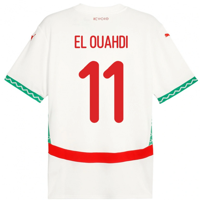 Danxen Damen Marokko Zakaria El Ouahdi #11 Weiß Auswärtstrikot Trikot 24-26 T-Shirt
