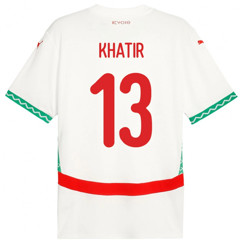 Danxen Damen Marokko Ahmed Khatir #13 Weiß Auswärtstrikot Trikot 24-26 T-Shirt