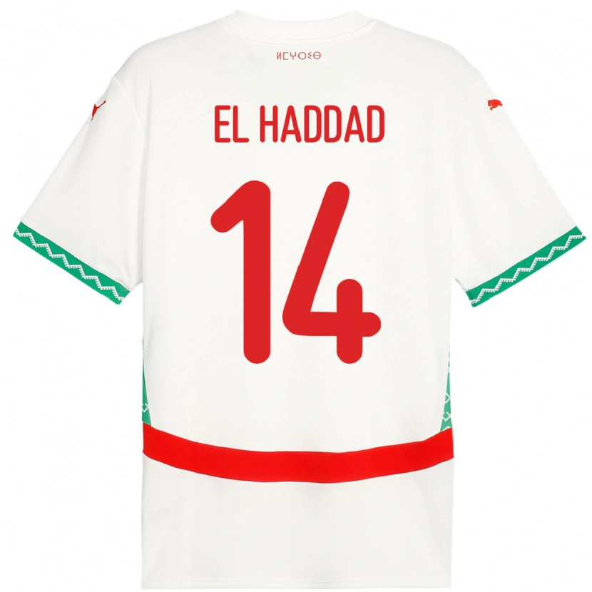 Danxen Damen Marokko Saad El Haddad #14 Weiß Auswärtstrikot Trikot 24-26 T-Shirt