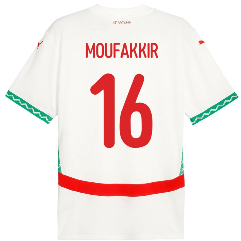 Danxen Damen Marokko Ishak Moufakkir #16 Weiß Auswärtstrikot Trikot 24-26 T-Shirt