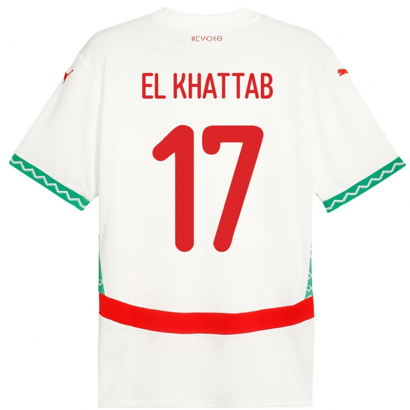Danxen Damen Marokko Omar El Khattab #17 Weiß Auswärtstrikot Trikot 24-26 T-Shirt