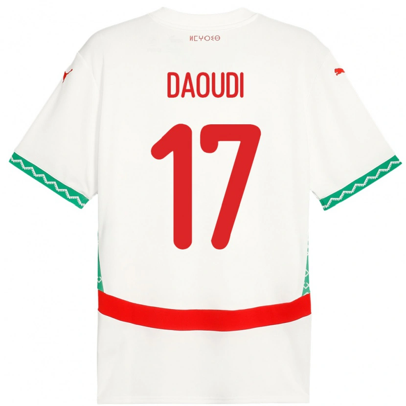 Danxen Damen Marokko Abdelali Daoudi #17 Weiß Auswärtstrikot Trikot 24-26 T-Shirt