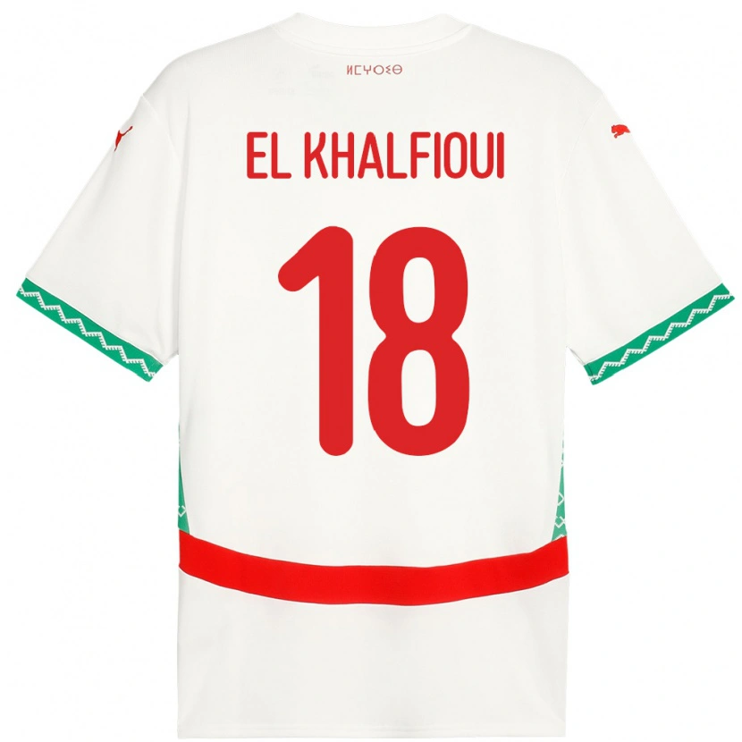 Danxen Damen Marokko Zakari El Khalfioui #18 Weiß Auswärtstrikot Trikot 24-26 T-Shirt